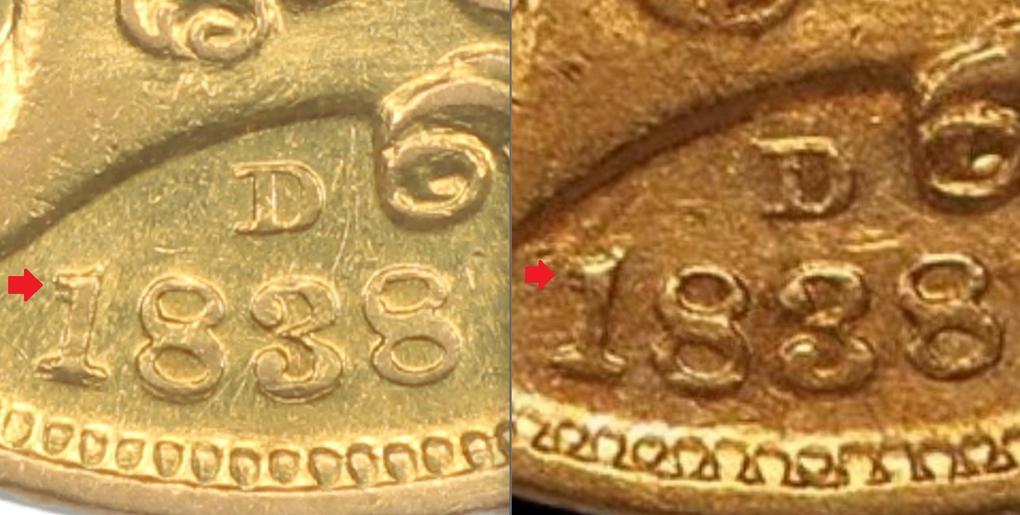 1838-D-$5-Classic-Head-First-Year-Dahlonega-Mint-Half-Eagle-#2-Hm-1,-Winter-1A,-R3